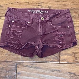 American eagle Outfitters burgundy denim shorts